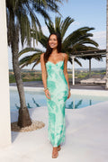 Gracelyn Mesh Maxi Dress Green