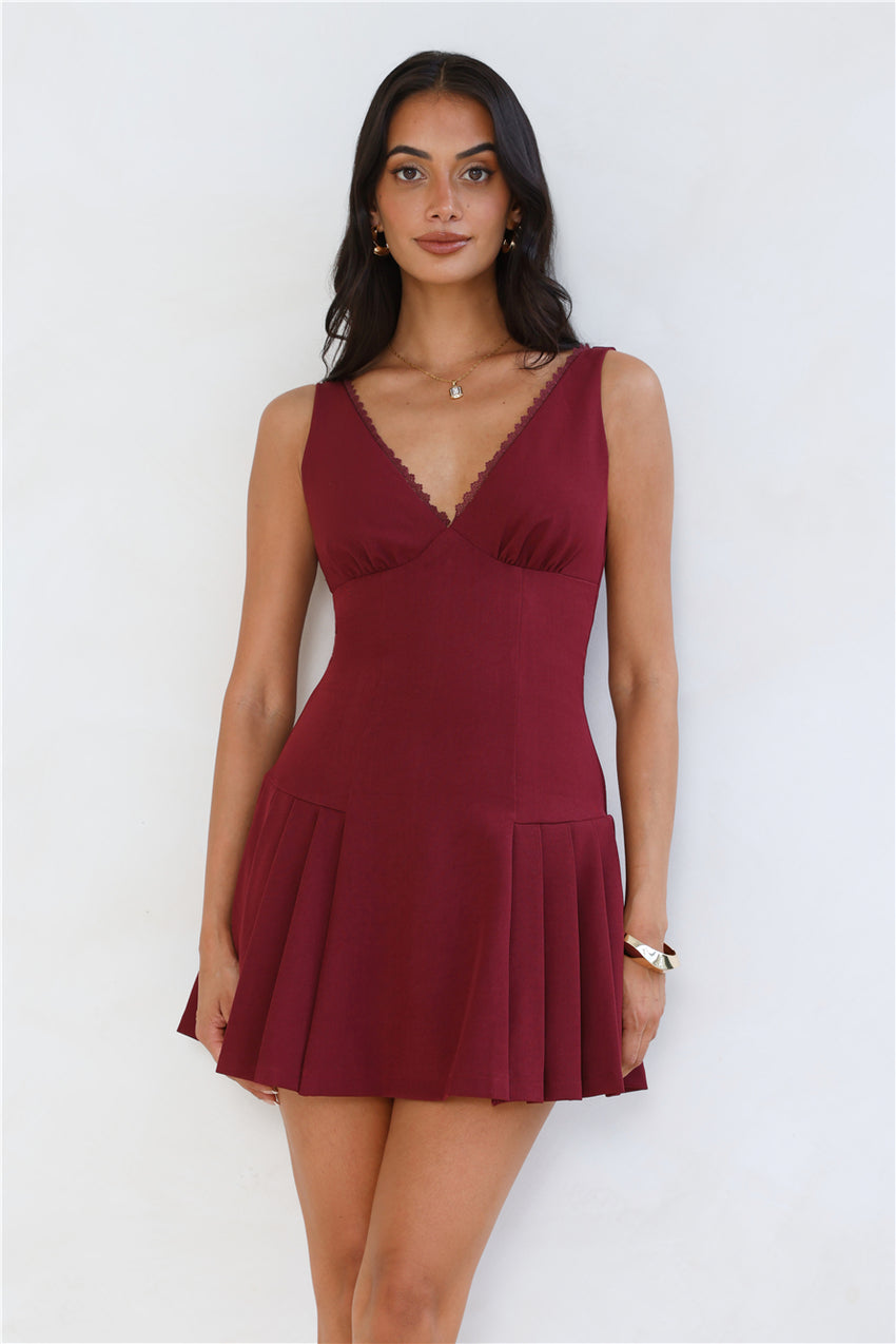 Boost My Mood Mini Dress Burgundy