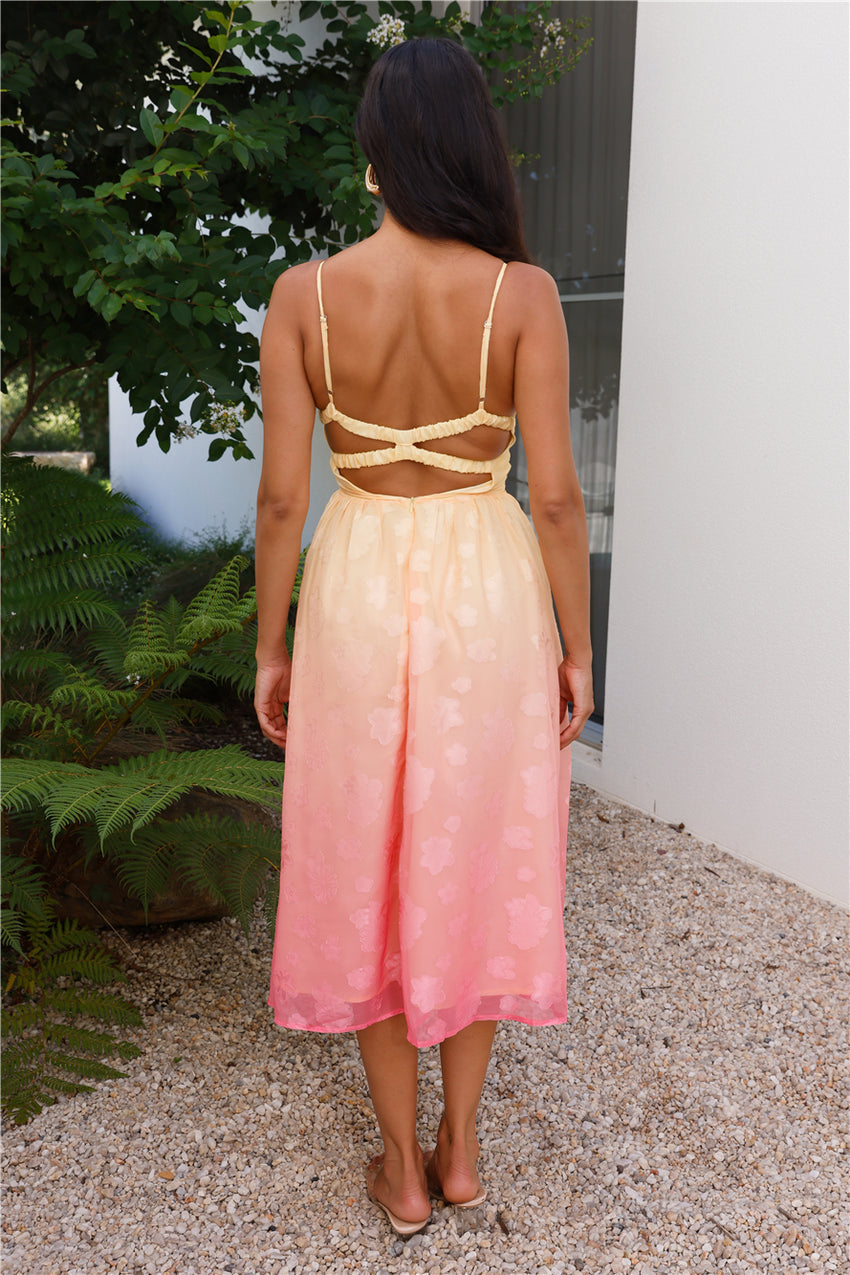 New Bloom Midi Dress Yellow