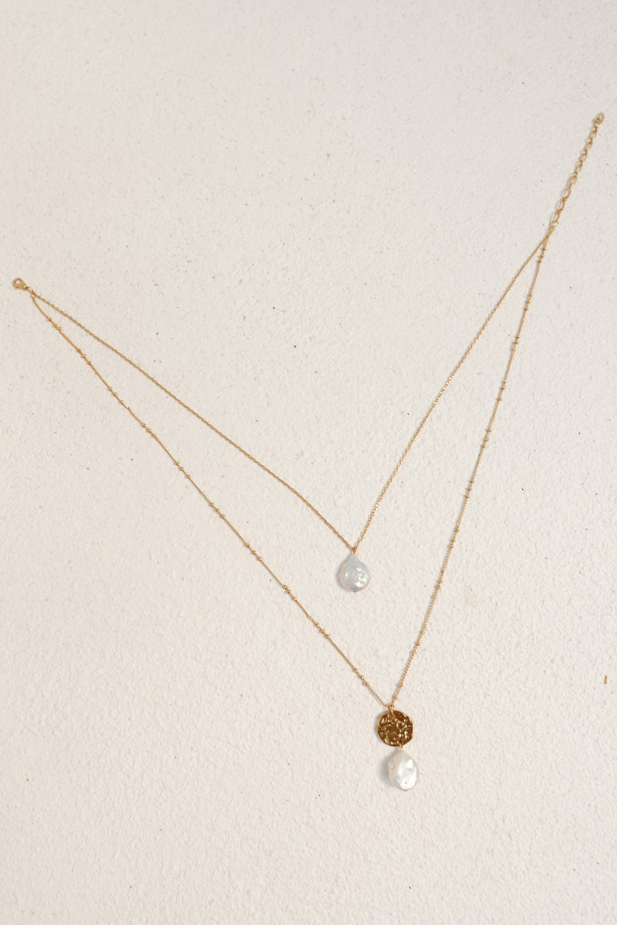 18K Gold plated Shores And Necklace Gold