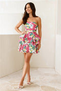 Lemon Love Strapless Mini Dress White