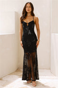 Emerald Serendipity Sequin Maxi Dress Black