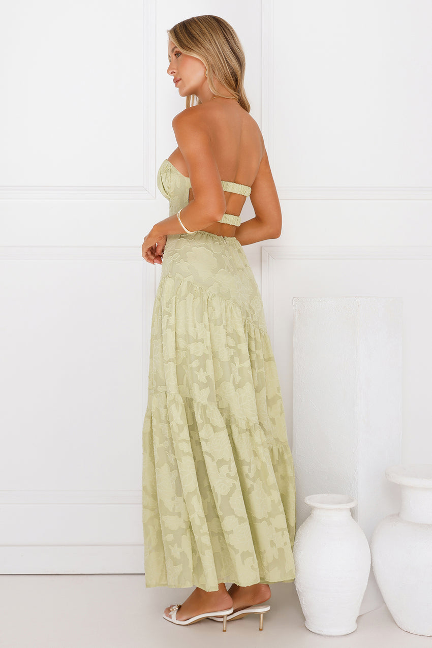 My Best Strapless Maxi Dress Sage