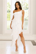 Embrace The Dream One Shoulder Midi Dress White