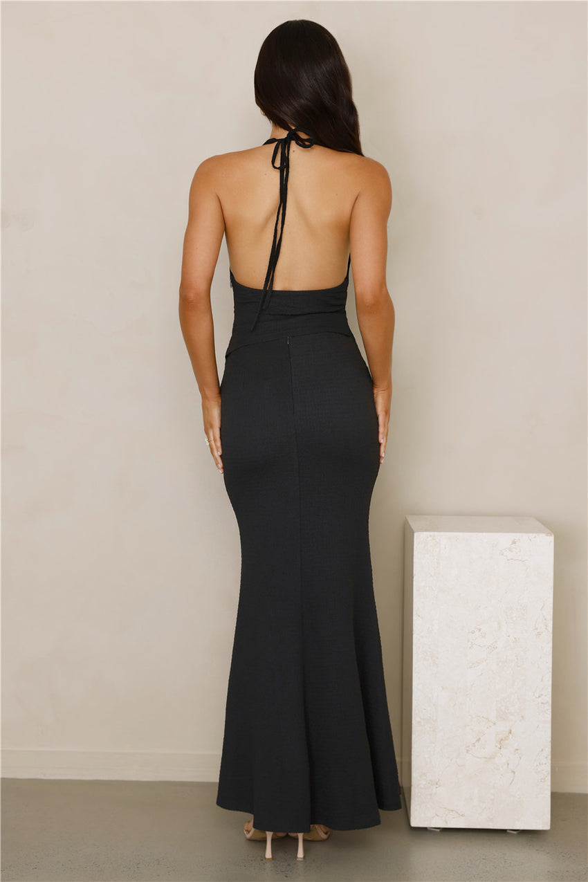 Coral Cove Maxi Skirt Black