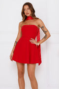 Modish Strapless Mini Dress Red