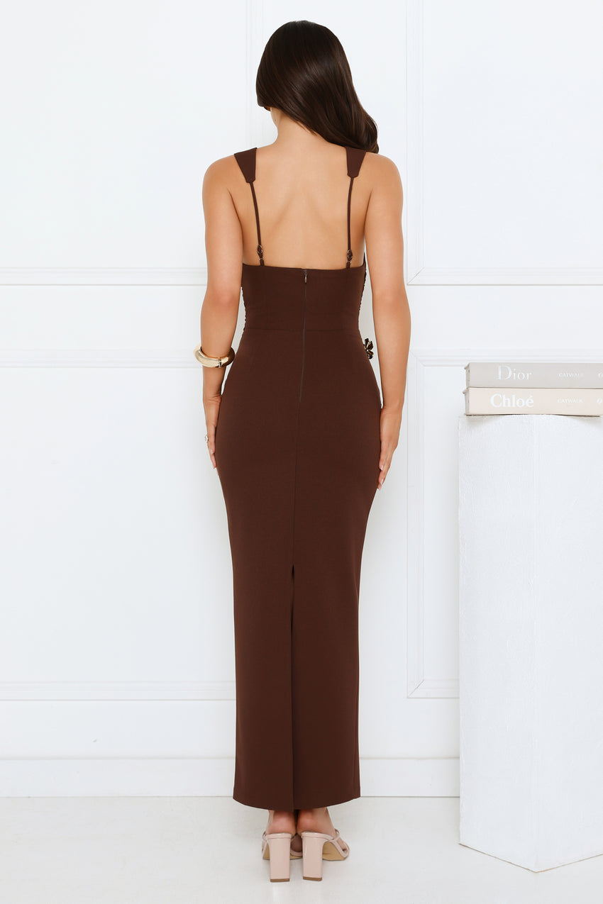 Garden Reverie Maxi Dress Brown