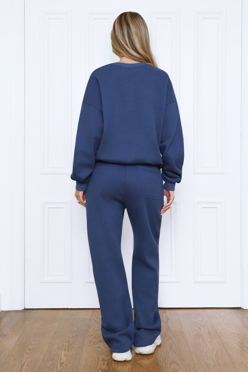 BASE Straight Leg Emblem Sweatpants Navy