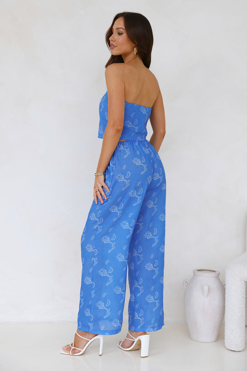 Melon Mix Wide Leg Pants Blue