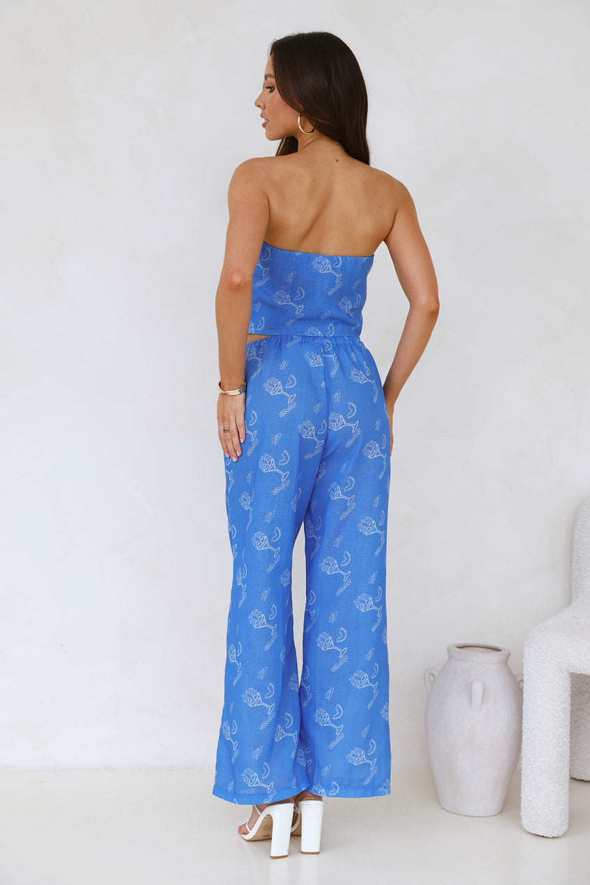 Melon Mix Wide Leg Pants Blue