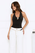 Dreamy But Polished Halter Top Black