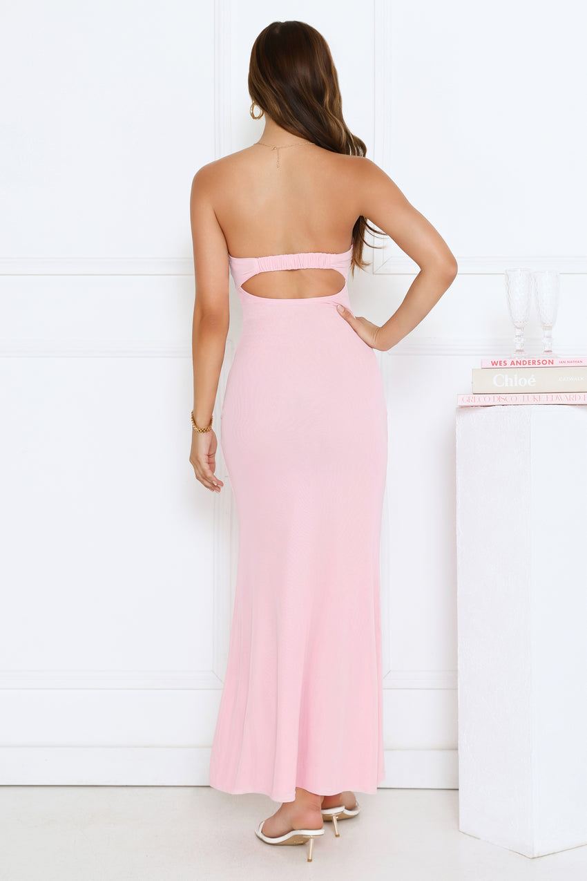 Can’t Get Enough Strapless Maxi Dress Pink