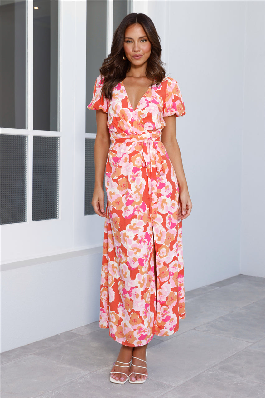 Blossom Fantasy Midi Dress Print