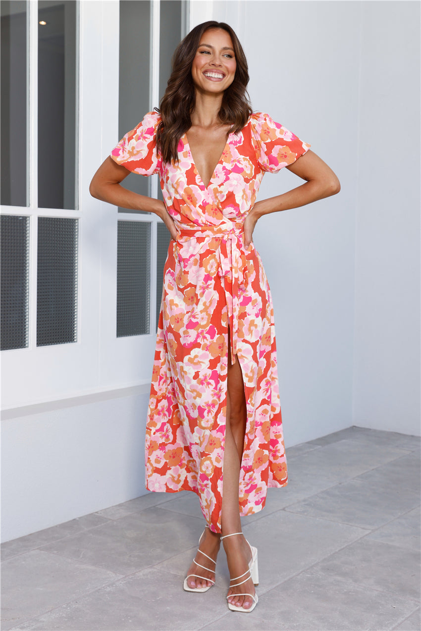 Blossom Fantasy Midi Dress Print