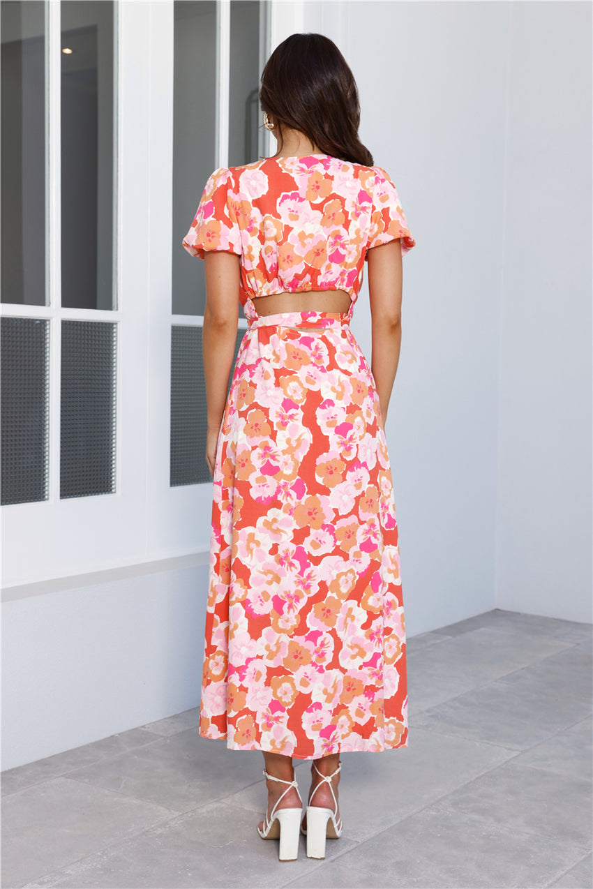 Blossom Fantasy Midi Dress Print