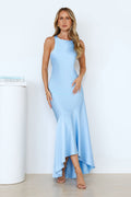 Bespoke Beauty Satin Maxi Dress Blue