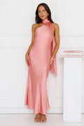 Kissed By Moonlight Satin Maxi Dress Pink