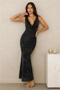 Dreamy Deep Maxi Dress Black