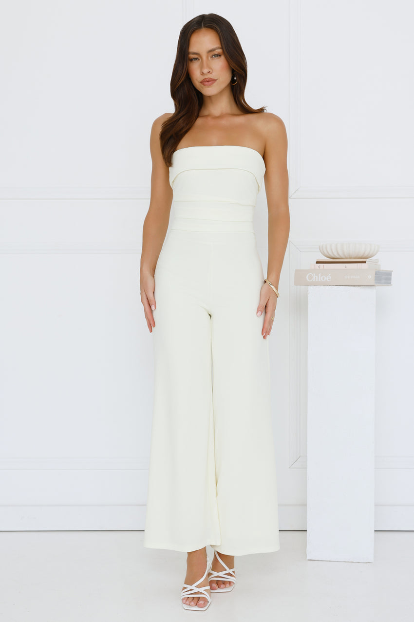 After Hours Elixir Strapless Jumpsuit Yellow