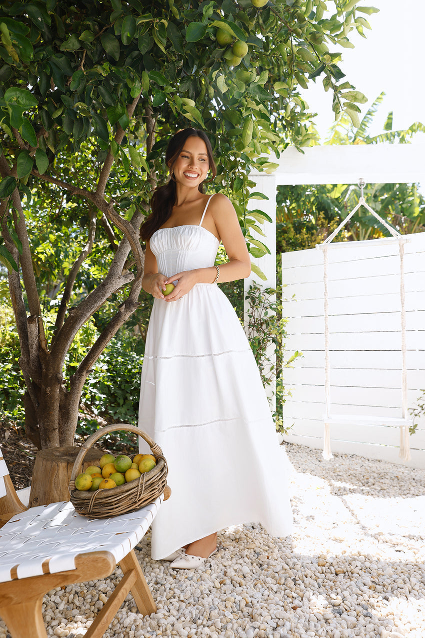 Chic At Sunset Maxi Dress White