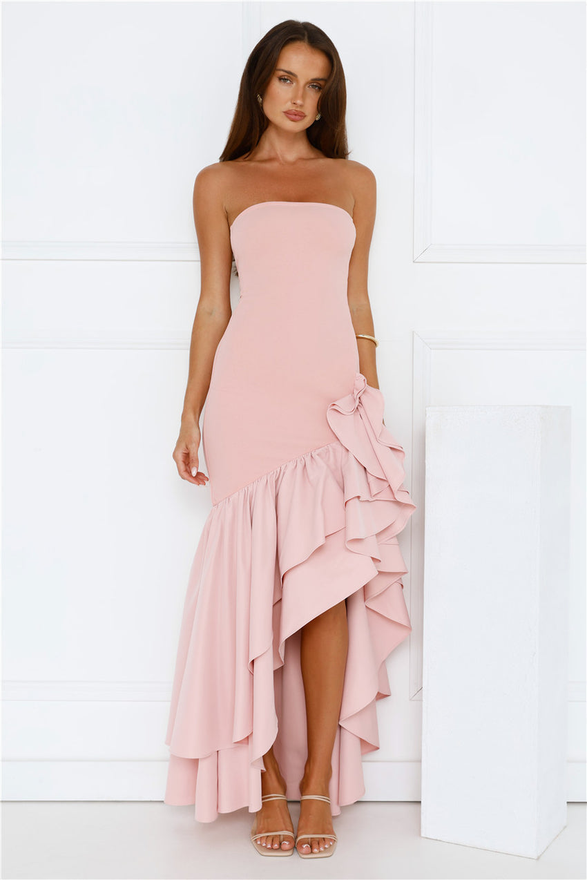 Extravagant Events Strapless Maxi Dress Pink