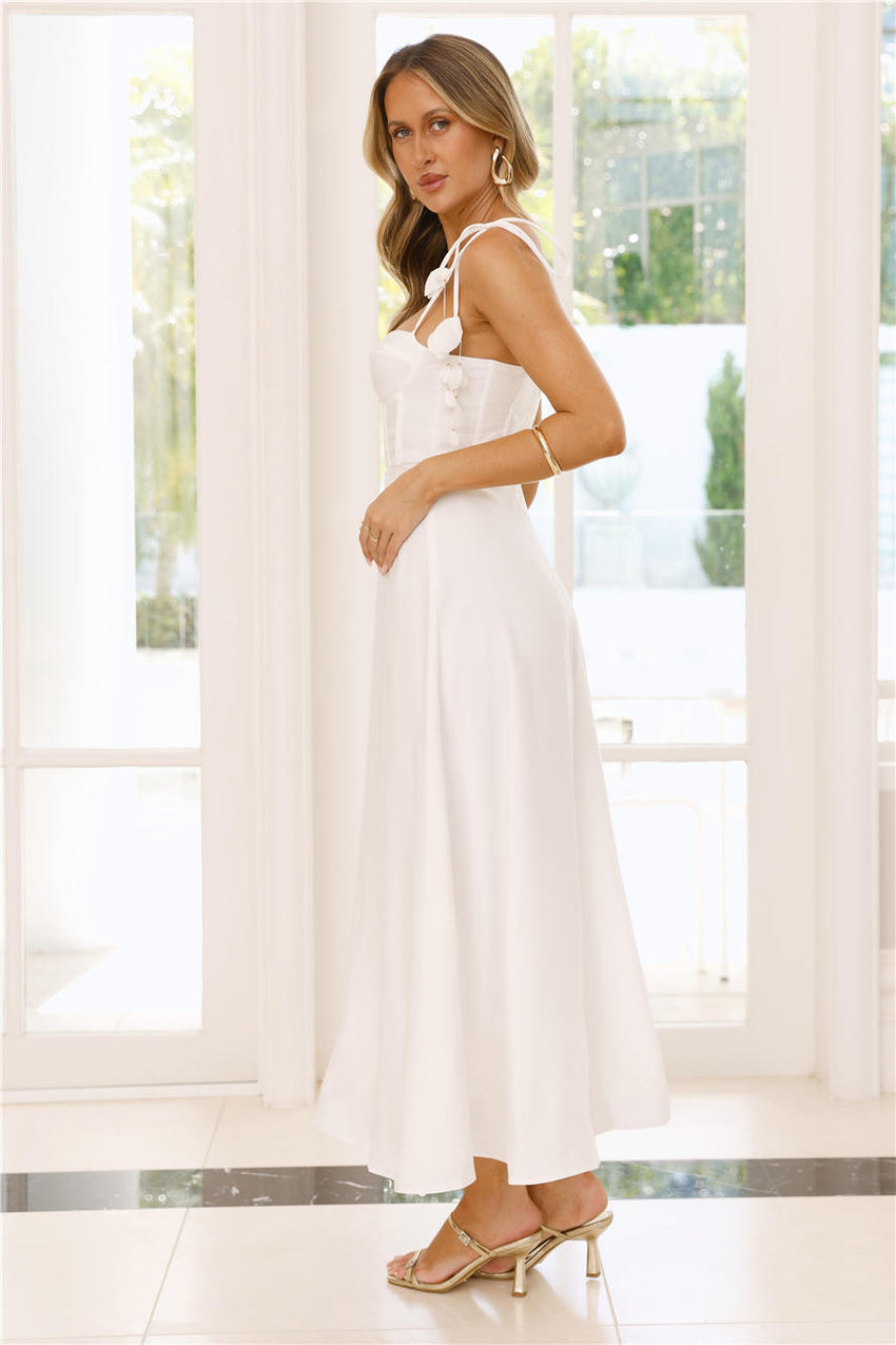 Honey Glitz Maxi Dress White