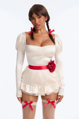 Deadly Desirable Doll 5 Piece Costume Set - Ivory/combo