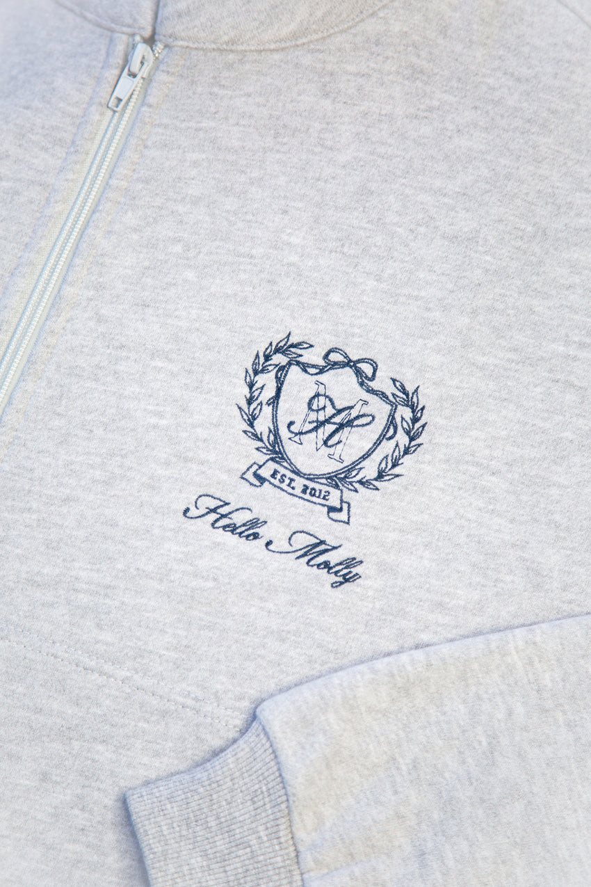 BASE Half Zip Emblem Sweatshirt Grey Marle