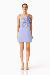 Lunelle Shift Mini Dress in Stone Blue