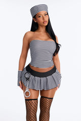 Inmate Of Desire 6 Piece Costume Set - Black/White