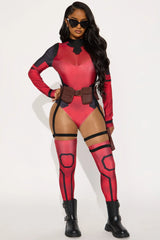 Immortal Attraction 4 Piece Costume Set - Red/combo