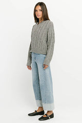 Sariah Low Rise Contrast Wide Leg Jeans