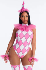 Clown Crush 4 Piece Costume Set - Pink/combo