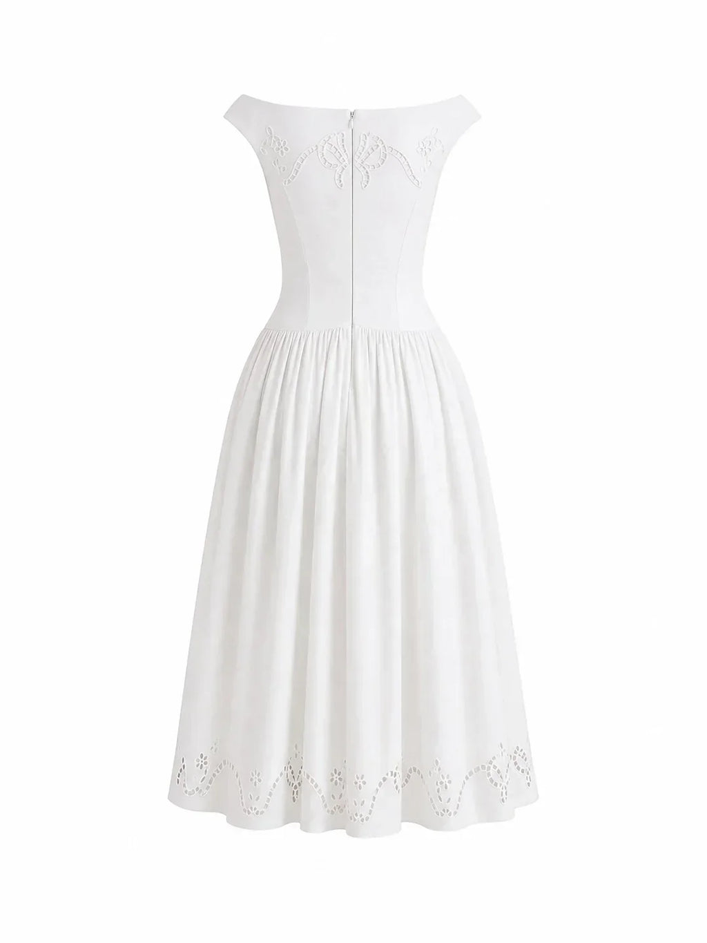 Exquisite Boat Neck Fil-Coupé Maxi Dress