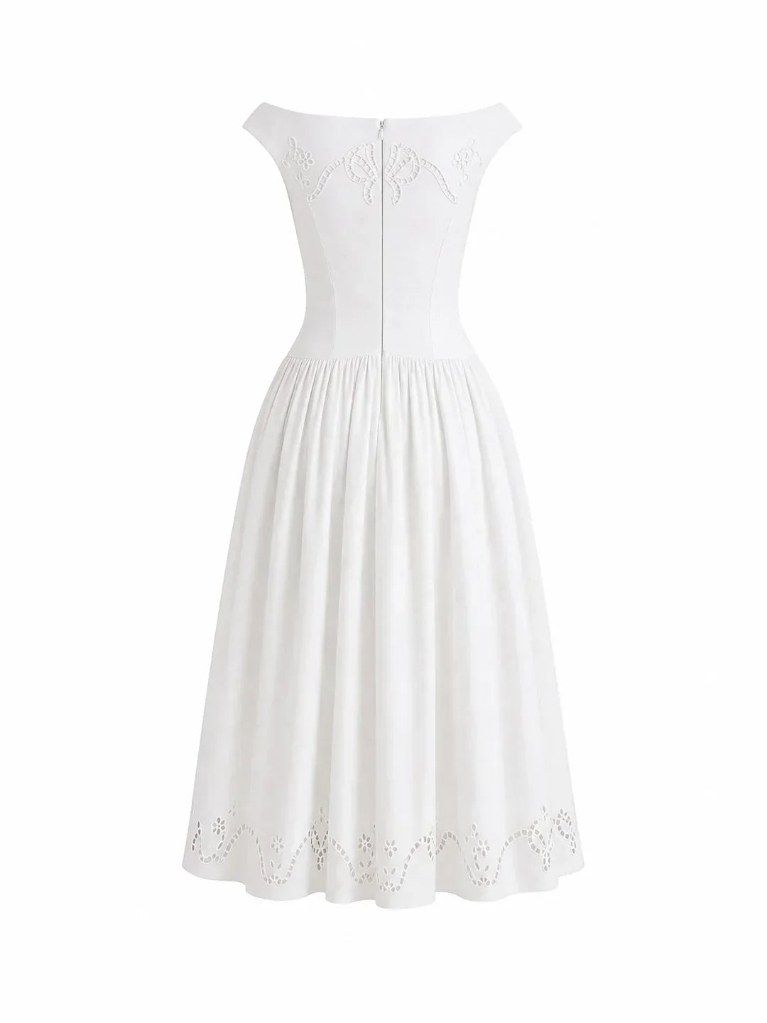 Exquisite Boat Neck Fil-Coupé Maxi Dress