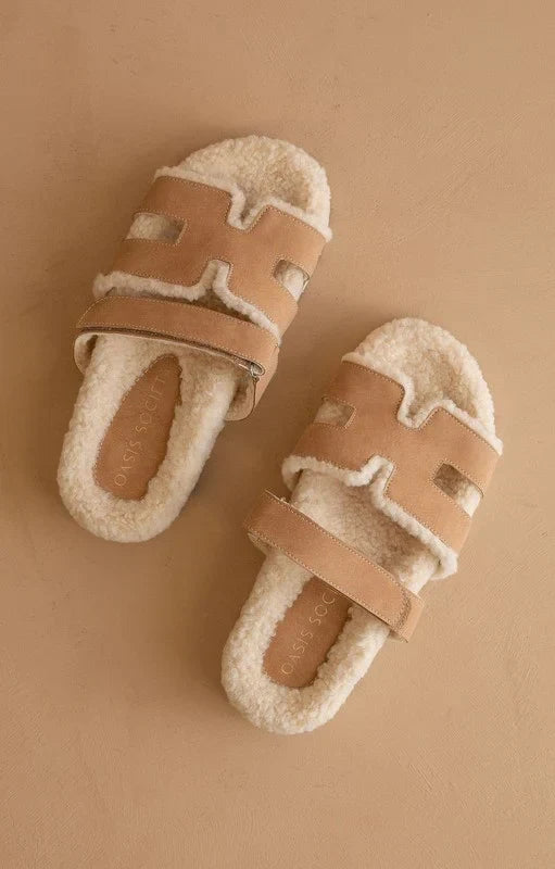 Adelene Sherpa Lined H-Strap Sandal