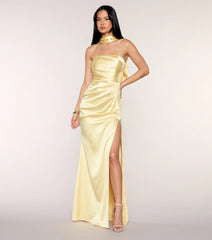 Jordan Satin Formal Dress With Scarf