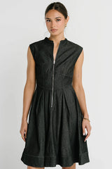 Jacee Denim Dress in Black