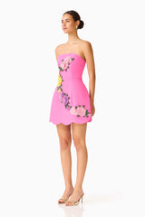 Laurentia Tulip Mini Dress in Fuchsia Pink
