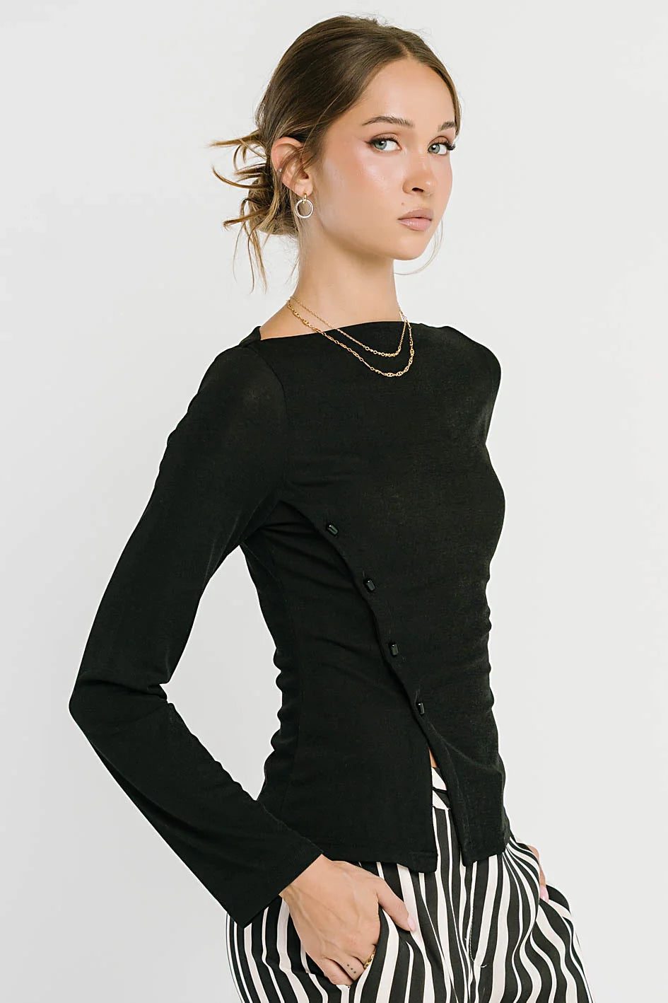 Ariya Asymmetrical Top in Black