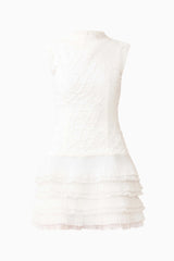 Alexandra Tiered Mini Dress in White