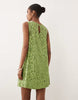 lace shift mini dress in green