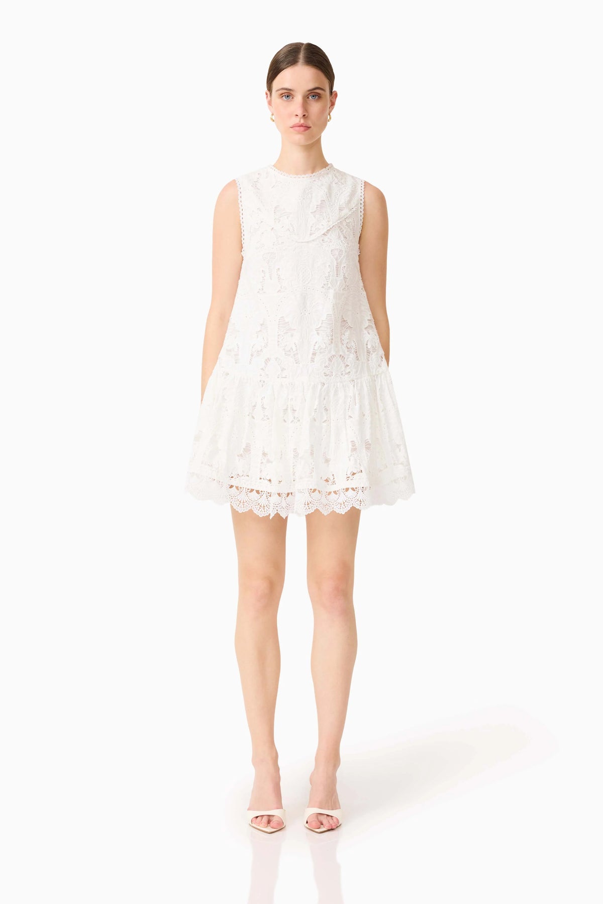 Giovanna Shift Mini Dress in White
