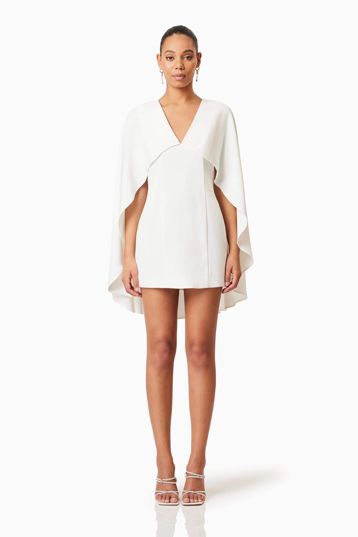 Lilydale Cape Mini Dress In White