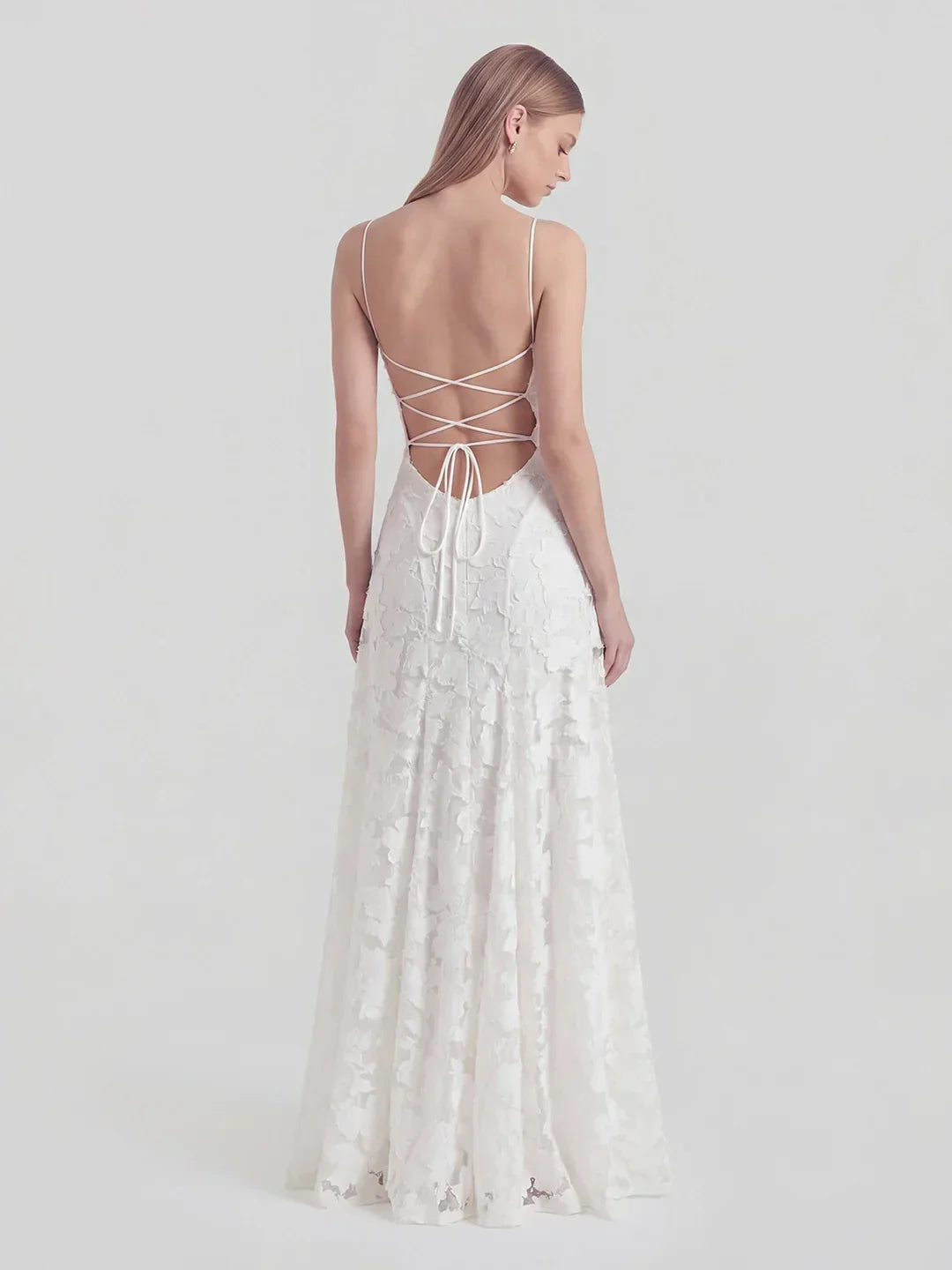 Floral-Burnout Cowl Neck Gown