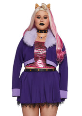 Plus Werewolf High School Student Costume And Wig Set