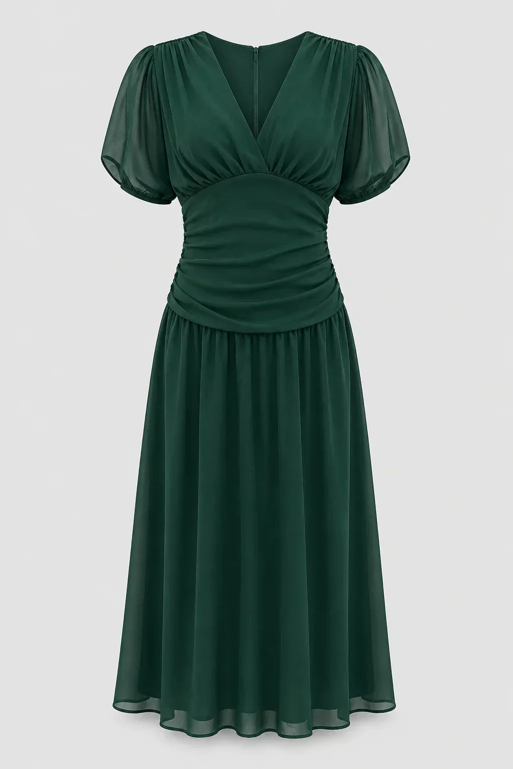 Elegant Long Dress With V-Neck