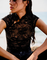 Lace Top With Clasp Fasteners