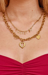 Gold Heart Chain Necklace (FREE over $110)