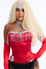 Burlesque Bombshell 8 Piece Costume Set - Red/Black